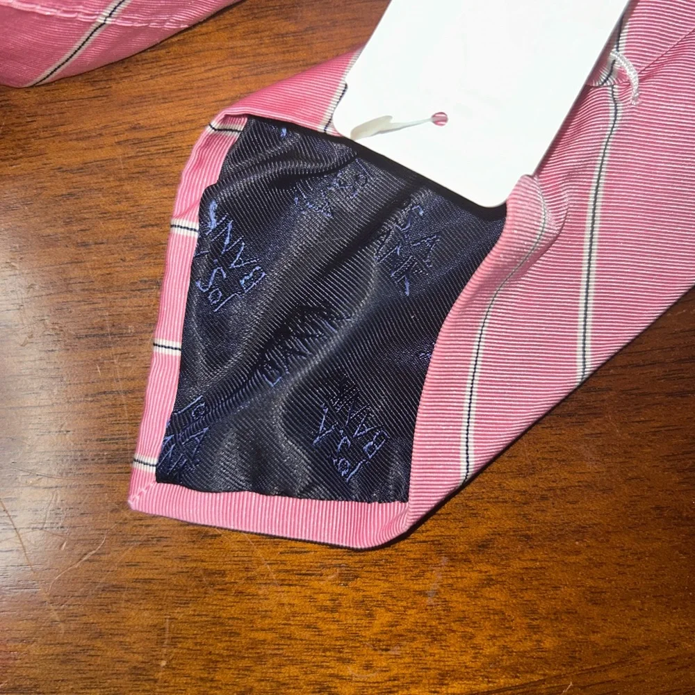 Jos. A. Bank Pink and White Striped Silk and cotton Tie NWT
